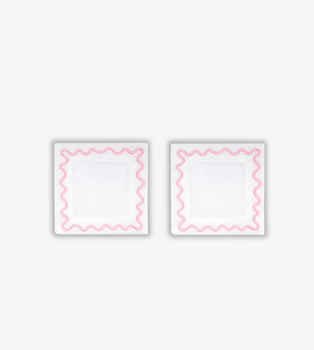 Wavy Edge Coasters – Pink (Set of 2)