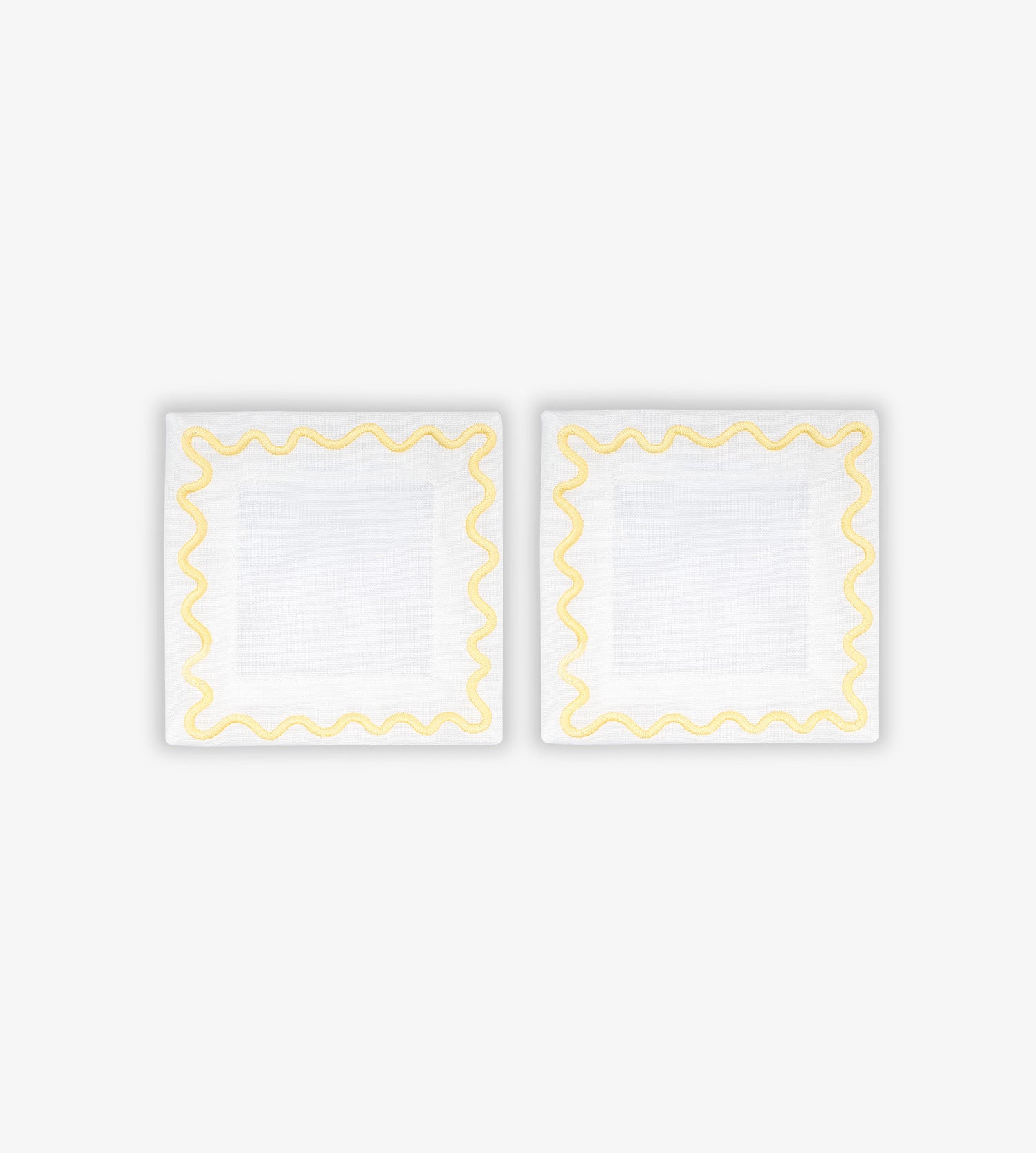 Wavy Edge Coasters – Yellow (Set of 2)