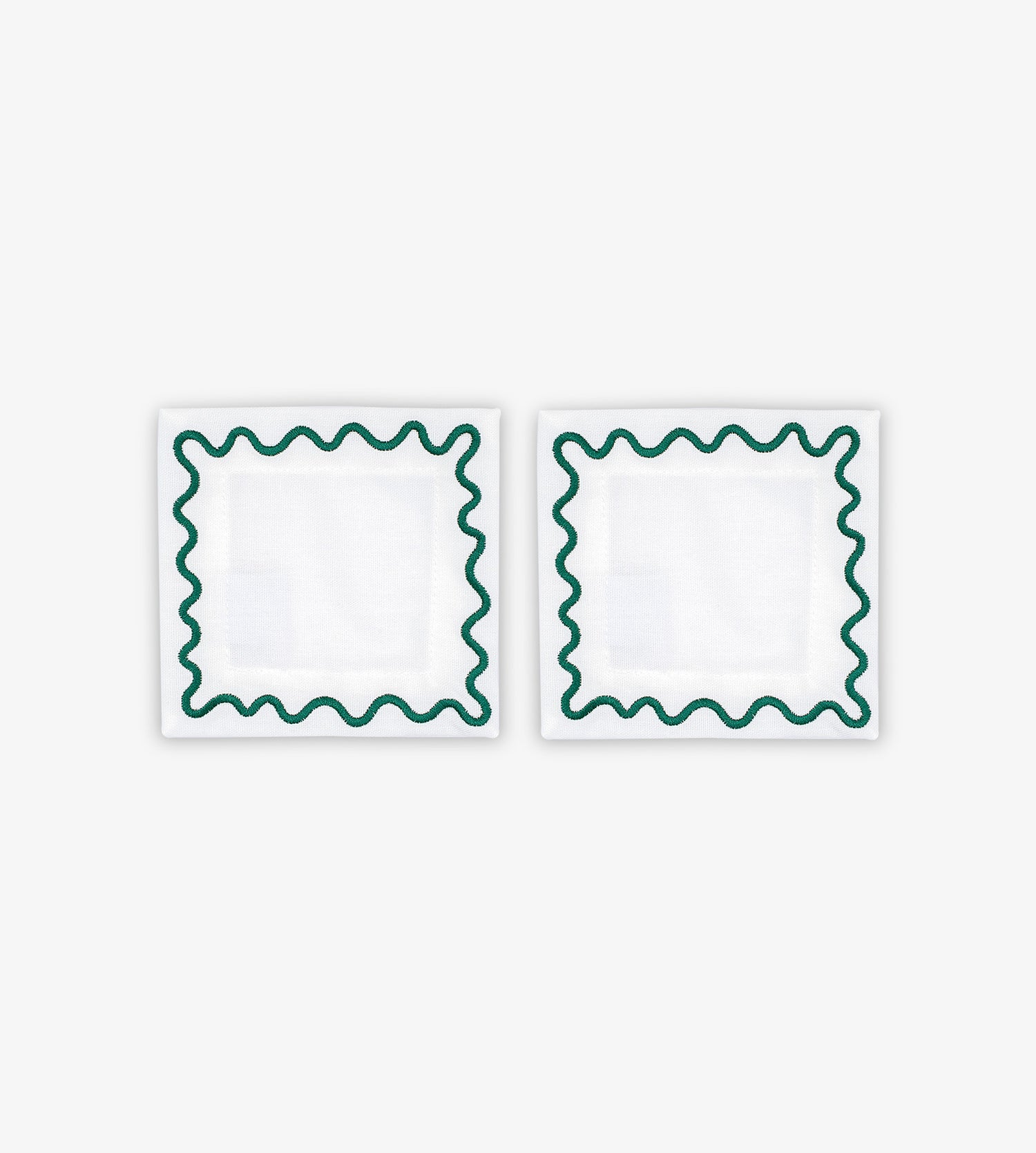 Wavy Edge Coasters – Green (Set of 2)