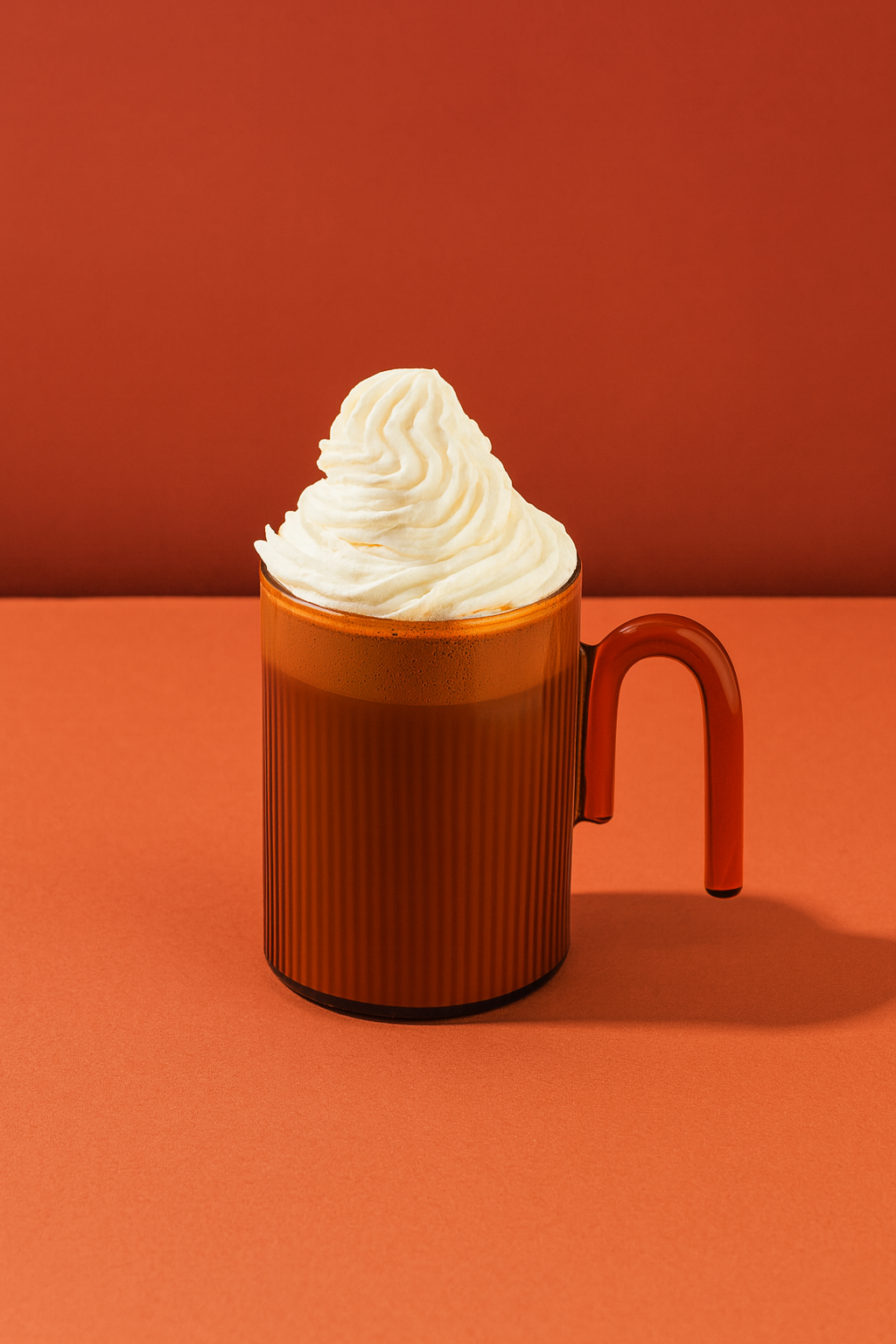 Ribbed U-handle mug - Red