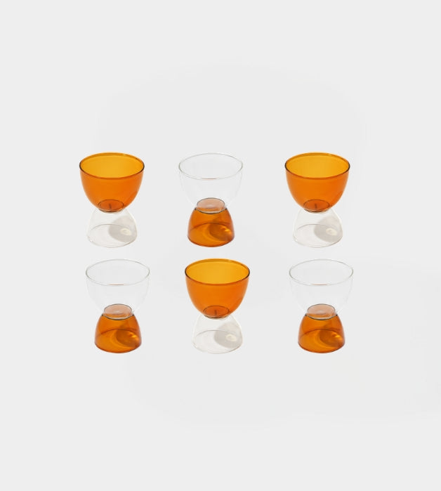Orange Half Bowls - set of 6